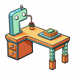 illustration of a table in a room