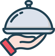 Tray Service Filled Line Icon