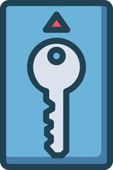 Card Key Filled Line Icon