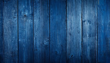 Naklejka premium Dark blue grunge background. Long banner with vintage wood texture. Navy blue old wooden background.