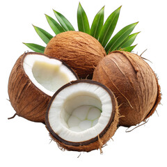 Fresh Coconuts: Delicious & Nutritious isolated on transparent background