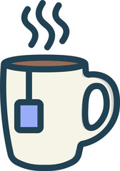 Hot Tea Mug Filled Line Icon