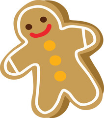 isolated vector gingerbread illustration for element design celebrating christmas day