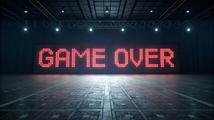 screen with game over text