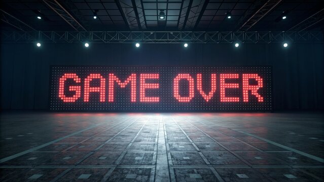 screen with game over text