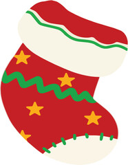 illustration of red sock for element decorative christmas day element