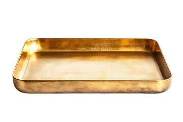Elegant Golden Rectangular Tray with Brushed Finish