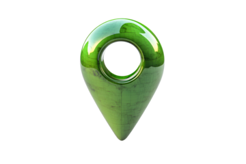 Glossy Green 3D Location Pin Icon