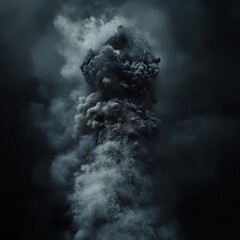 Suspended Volcanic Ash Particles in Night Atmosphere