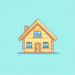 A simple cartoon depiction of a small wooden house