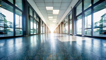 Fototapeta premium blurred office corridor with defocused effect ideal for business concept backdrop