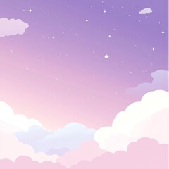 A dreamy illustration showcasing clouds and a starry gradient sky