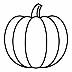 Pumpkin outline icon on white background 