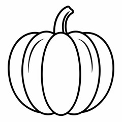 Pumpkin outline icon on white background 