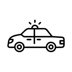 Police Car Icon for Law Enforcement and Security Themes
