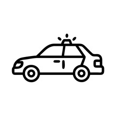 Police Car Icon for Law Enforcement and Security Themes