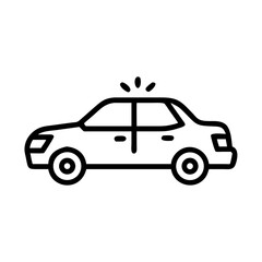 Police Car Icon for Law Enforcement and Security Themes