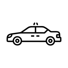 Police Car Icon for Law Enforcement and Security Themes