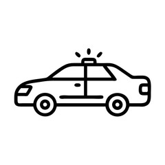 Police Car Icon for Law Enforcement and Security Themes