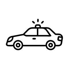 Police Car Icon for Law Enforcement and Security Themes