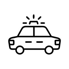 Police Car Icon for Law Enforcement and Security Themes