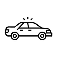 Police Car Icon for Law Enforcement and Security Themes
