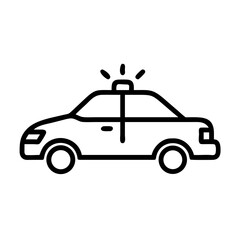 Police Car Icon for Law Enforcement and Security Themes