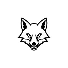 Illustration of fox head. Design element for logo, label, sign. Vector illustration