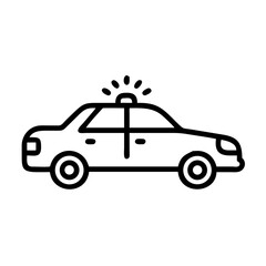 Police Car Icon for Law Enforcement and Security Themes