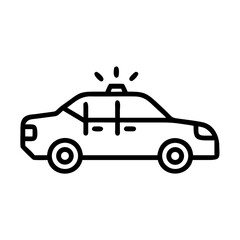 Police Car Icon for Law Enforcement and Security Themes