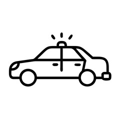 Police Car Icon for Law Enforcement and Security Themes