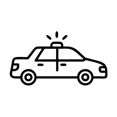 Police Car Icon for Law Enforcement and Security Themes