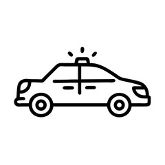 Police Car Icon for Law Enforcement and Security Themes