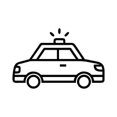 Police Car Icon for Law Enforcement and Security Themes