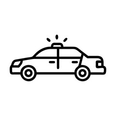 Police Car Icon for Law Enforcement and Security Themes