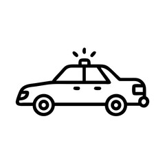 Police Car Icon for Law Enforcement and Security Themes