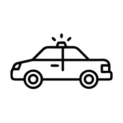Police Car Icon for Law Enforcement and Security Themes