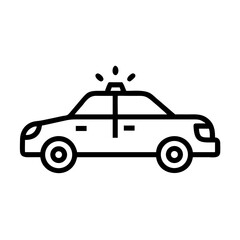 Police Car Icon for Law Enforcement and Security Themes