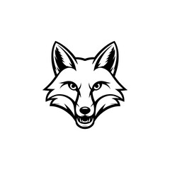 Illustration of fox head. Design element for logo, label, sign. Vector illustration