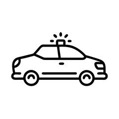 Police Car Icon for Law Enforcement and Security Themes