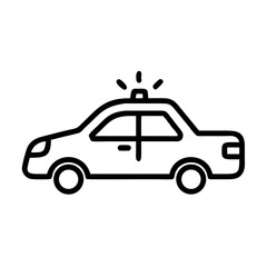 Fototapeta premium Police Car Icon for Law Enforcement and Security Themes