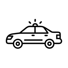Police Car Icon for Law Enforcement and Security Themes