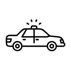 Fototapeta premium Police Car Icon for Law Enforcement and Security Themes