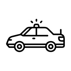 Obraz premium Police Car Icon for Law Enforcement and Security Themes