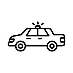Police Car Icon for Law Enforcement and Security Themes