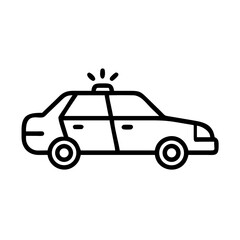 Police Car Icon for Law Enforcement and Security Themes