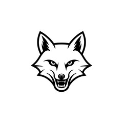 Illustration of fox head. Design element for logo, label, sign. Vector illustration