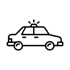 Police Car Icon for Law Enforcement and Security Themes