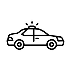 Police Car Icon for Law Enforcement and Security Themes
