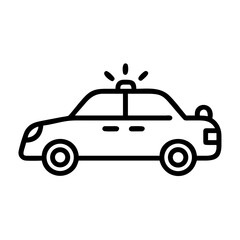 Police Car Icon for Law Enforcement and Security Themes